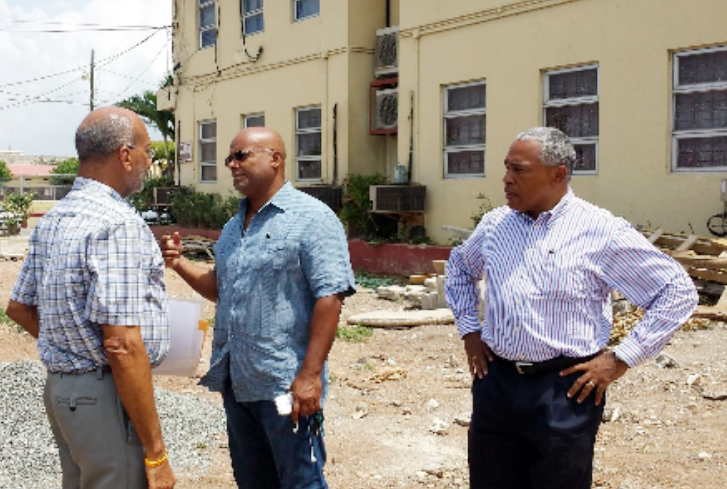 Lloyd Carney (centre) on Wolmer’s Campus